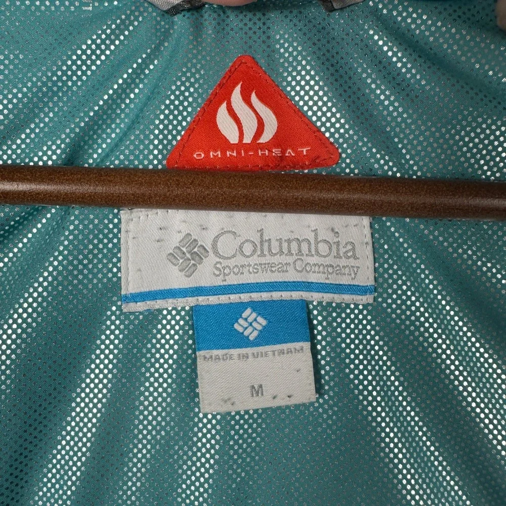 Columbia Omni-Heat Outgrown Sleeves‎ Winter Jacket Kids Medium Teal Floral Coat